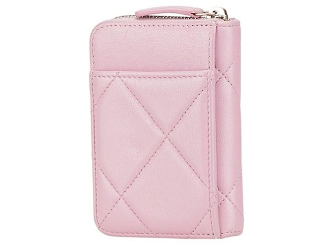 Chanel 19 Monedero Matelassé de Chanel en Cordero Rosa - vista 2
