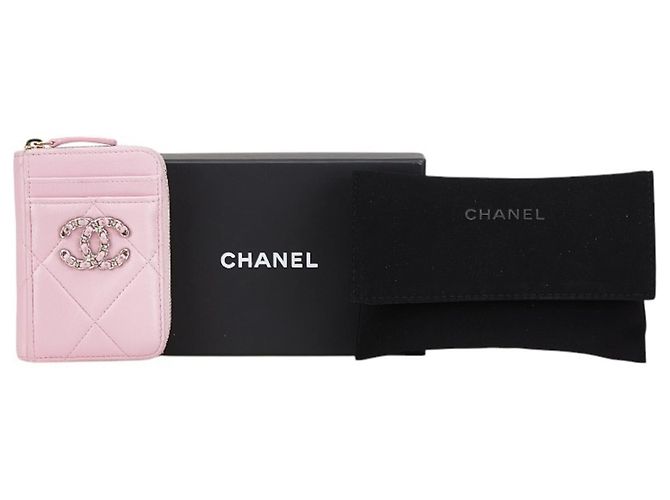 Chanel 19 Monedero Matelassé de Chanel en Cordero Rosa - vista 9