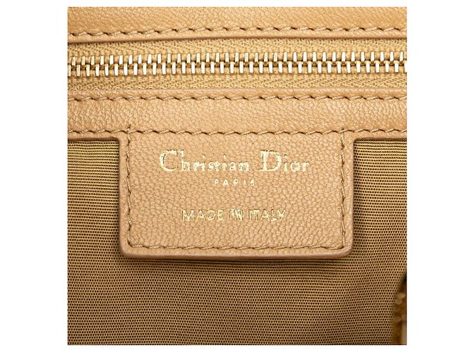 Borsa Lady Dior Cannage di Christian Dior Marrone Beige - vista 11