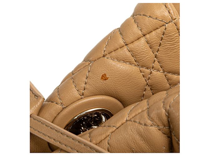 Borsa Lady Dior Cannage di Christian Dior Marrone Beige - vista 6