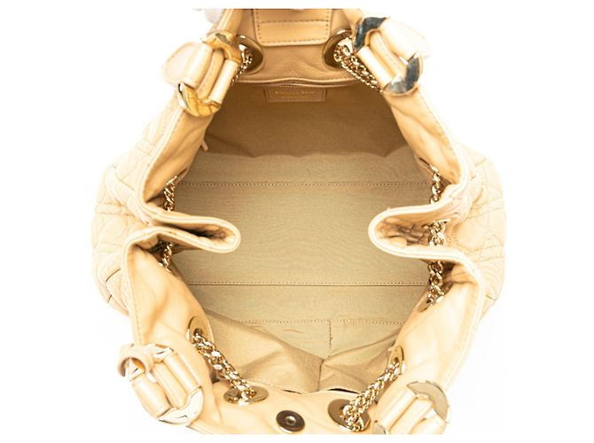 Borsa Lady Dior Cannage di Christian Dior Marrone Beige - vista 9