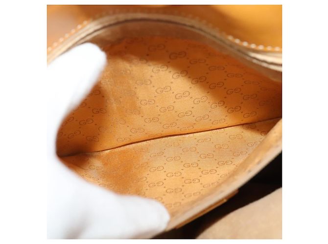 Gucci Borsa a Spalla Micro GG Supreme PVC Beige Oro 001 14 0934 Auth 140786 D'oro - vista 11