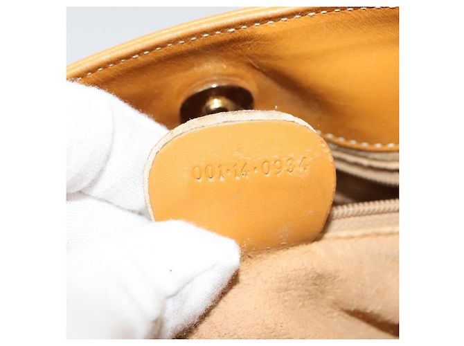Gucci Borsa a Spalla Micro GG Supreme PVC Beige Oro 001 14 0934 Auth 140786 D'oro - vista 12