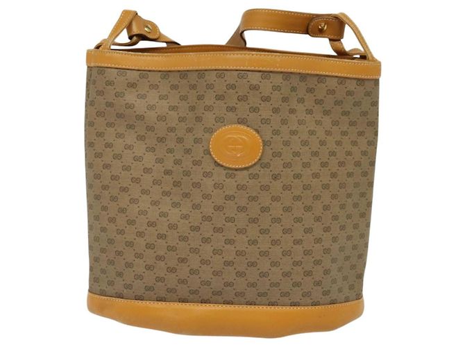 Gucci Borsa a Spalla Micro GG Supreme PVC Beige Oro 001 14 0934 Auth 140786 D'oro - vista 13