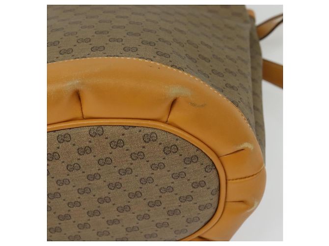 Gucci Borsa a Spalla Micro GG Supreme PVC Beige Oro 001 14 0934 Auth 140786 D'oro - vista 14