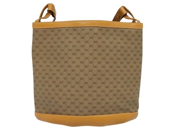 Gucci Borsa a Spalla Micro GG Supreme PVC Beige Oro 001 14 0934 Auth 140786 D'oro - vista 2