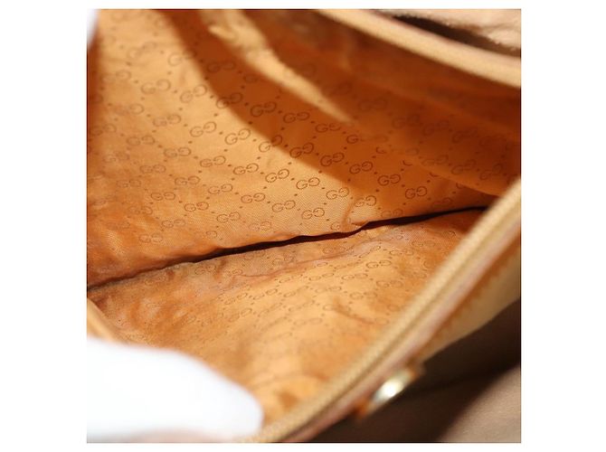 Gucci Borsa a Spalla Micro GG Supreme PVC Beige Oro 001 14 0934 Auth 140786 D'oro - vista 22