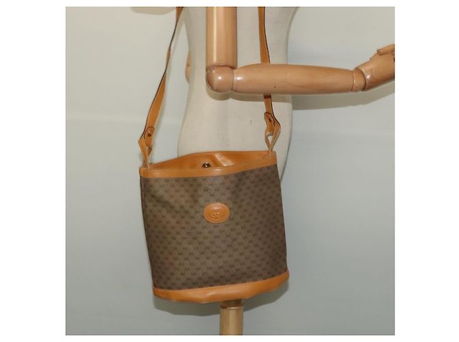 Gucci Borsa a Spalla Micro GG Supreme PVC Beige Oro 001 14 0934 Auth 140786 D'oro - vista 23
