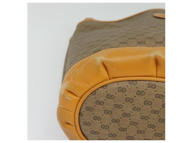 Gucci Borsa a Spalla Micro GG Supreme PVC Beige Oro 001 14 0934 Auth 140786 D'oro - vista 9