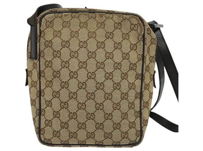 Borsa a Spalla GG Canvas Gucci Beige Argento 03136 Auth ep10483 - vista 2