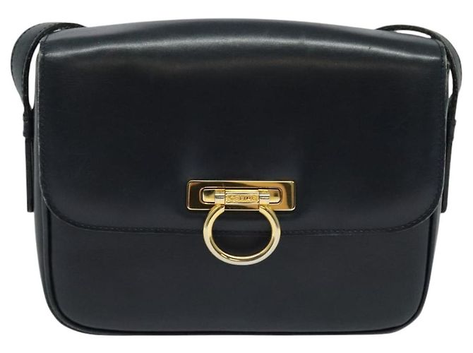 Borsa a Spalla in Pelle CÉLINE Blu Navy Oro Auth 141341 D'oro - vista 13