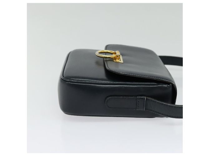Borsa a Spalla in Pelle CÉLINE Blu Navy Oro Auth 141341 D'oro - vista 4