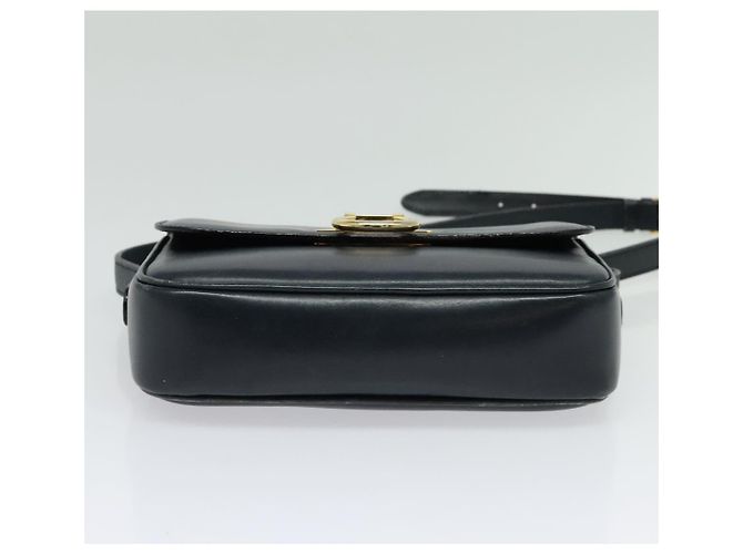 Borsa a Spalla in Pelle CÉLINE Blu Navy Oro Auth 141341 D'oro - vista 5