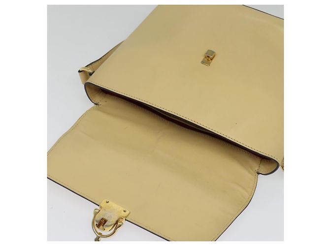 Céline Borsa a Spalla in Pelle Beige Oro Auth BA5496 D'oro - vista 10