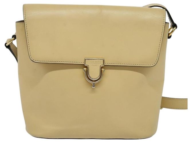 Céline Borsa a Spalla in Pelle Beige Oro Auth BA5496 D'oro - vista 13