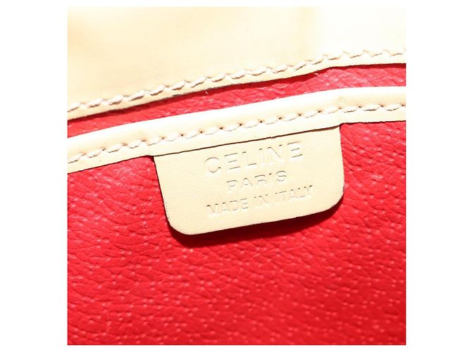 Céline Borsa a Spalla in Pelle Beige Oro Auth BA5496 D'oro - vista 18