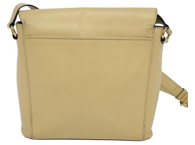 Céline Borsa a Spalla in Pelle Beige Oro Auth BA5496 D'oro - vista 2