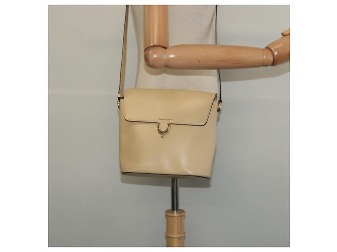 Céline Borsa a Spalla in Pelle Beige Oro Auth BA5496 D'oro - vista 22