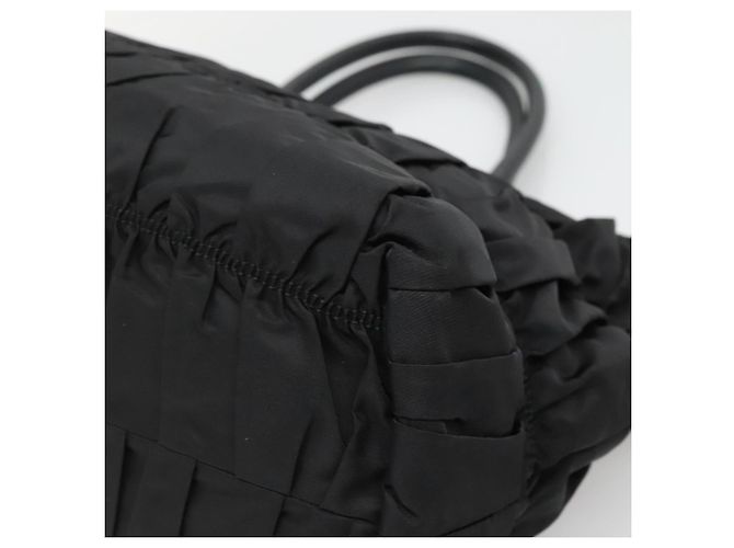 Borsa Tote PRADA in nylon nero argento Auth ep10543 - vista 15