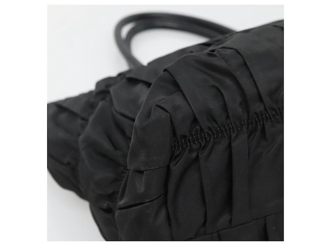 Borsa Tote PRADA in nylon nero argento Auth ep10543 - vista 16