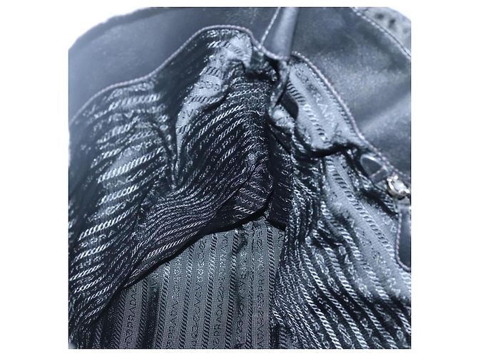 Borsa Tote PRADA in nylon nero argento Auth ep10543 - vista 20