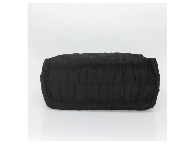 Borsa Tote PRADA in nylon nero argento Auth ep10543 - vista 5