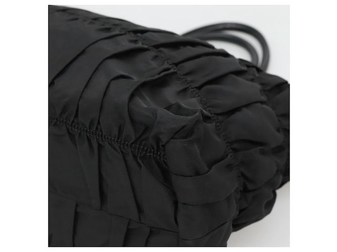 Borsa Tote PRADA in nylon nero argento Auth ep10543 - vista 9
