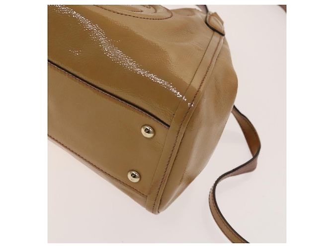 Borsa a Mano GUCCI Soho Smalto 2 vie Beige Oro 336751 Auth ki5942 D'oro - view 16