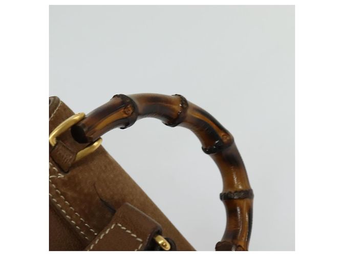 Bamboo Zaino in Bambù GUCCI Camoscio Marrone Oro 003 58 0030 Auth ep10582 D'oro - vista 14