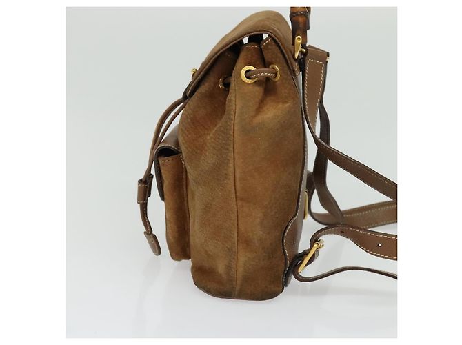 Bamboo Zaino in Bambù GUCCI Camoscio Marrone Oro 003 58 0030 Auth ep10582 D'oro - vista 3