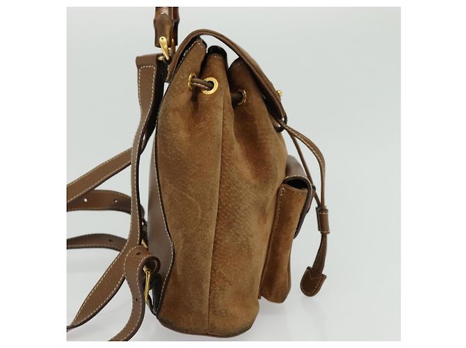 Bamboo Zaino in Bambù GUCCI Camoscio Marrone Oro 003 58 0030 Auth ep10582 D'oro - vista 4