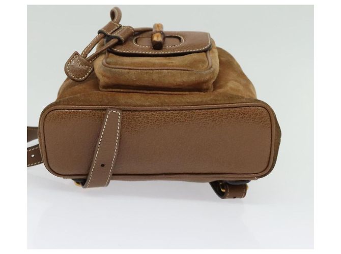 Bamboo Zaino in Bambù GUCCI Camoscio Marrone Oro 003 58 0030 Auth ep10582 D'oro - vista 5