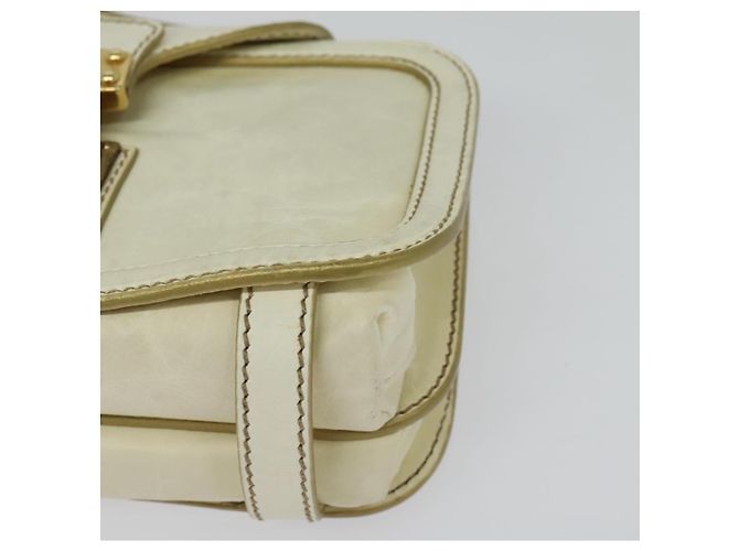 Borsa a Spalla Miu Miu in Pelle Bianca e Oro Auth 140643 Bianco D'oro - vista 15