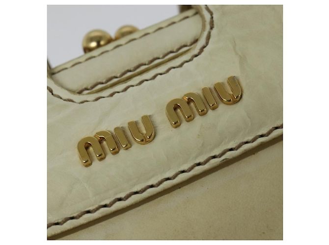 Borsa a Spalla Miu Miu in Pelle Bianca e Oro Auth 140643 Bianco D'oro - vista 17