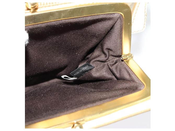 Borsa a Spalla Miu Miu in Pelle Bianca e Oro Auth 140643 Bianco D'oro - vista 23