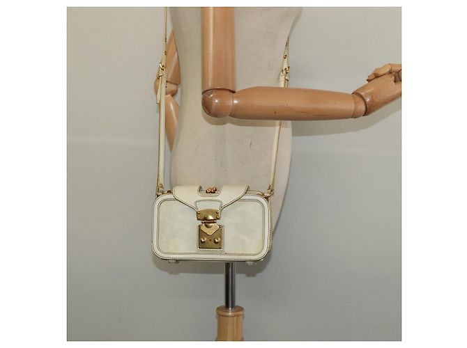 Borsa a Spalla Miu Miu in Pelle Bianca e Oro Auth 140643 Bianco D'oro - vista 26