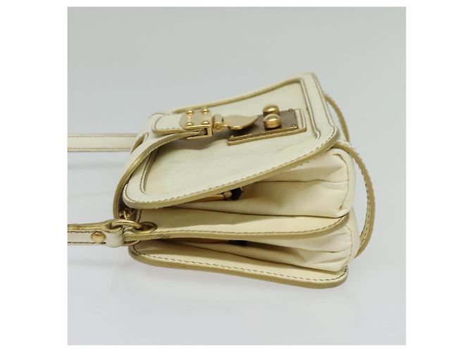 Borsa a Spalla Miu Miu in Pelle Bianca e Oro Auth 140643 Bianco D'oro - vista 3