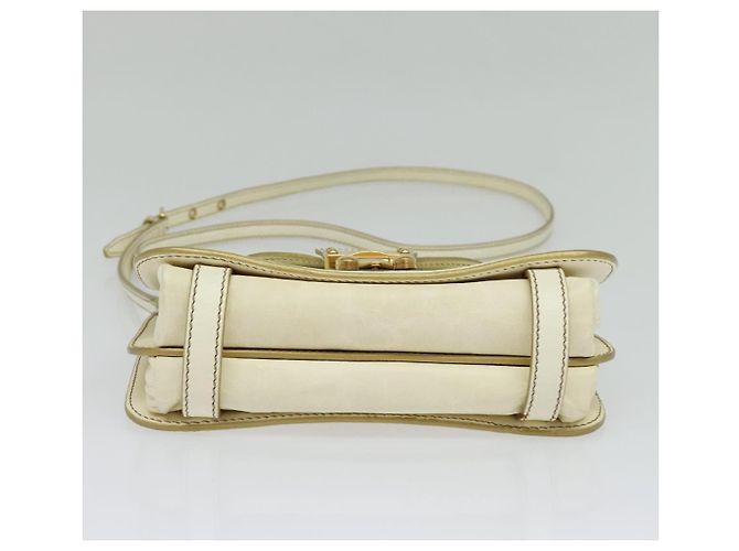Borsa a Spalla Miu Miu in Pelle Bianca e Oro Auth 140643 Bianco D'oro - vista 5