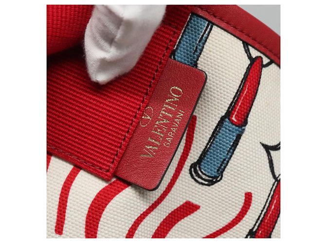 Valentino Tote Bag aus Canvas Rot Auth bs28967 - Ansicht 10