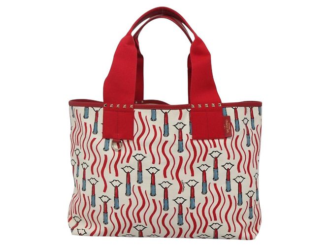 Valentino Tote Bag aus Canvas Rot Auth bs28967 - Ansicht 13