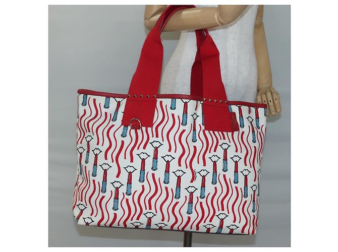 Valentino Tote Bag aus Canvas Rot Auth bs28967 - Ansicht 18