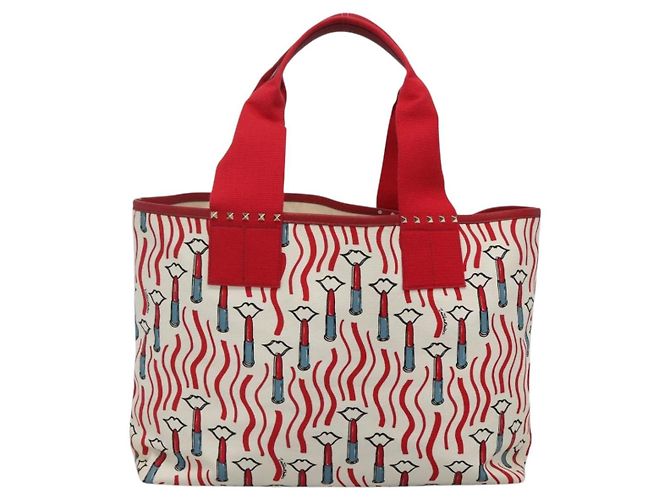 Valentino Tote Bag aus Canvas Rot Auth bs28967 - Ansicht 2