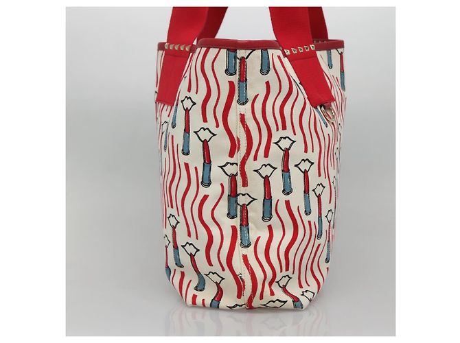 Valentino Tote Bag aus Canvas Rot Auth bs28967 - Ansicht 3