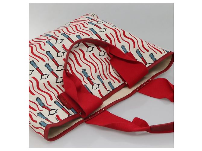 Valentino Tote Bag aus Canvas Rot Auth bs28967 - Ansicht 6