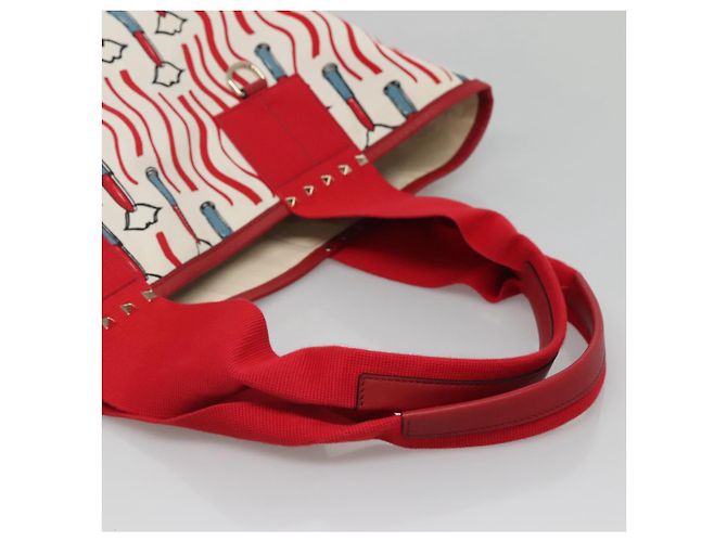 Valentino Tote Bag aus Canvas Rot Auth bs28967 - Ansicht 7