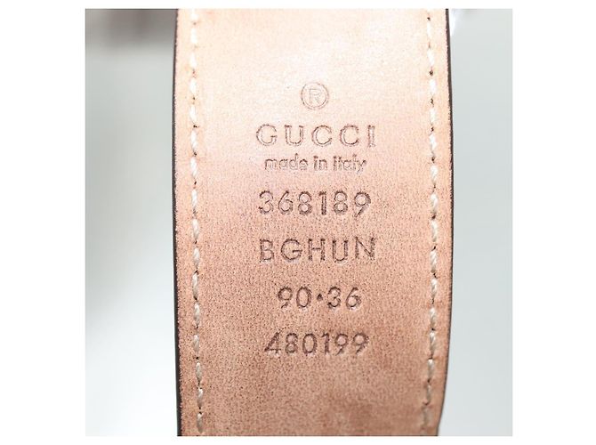 Cinturón de cuero GUCCI Web Sherry Line 40,2" Marrón Rojo Verde 368189 Auth sw1375 - vista 9