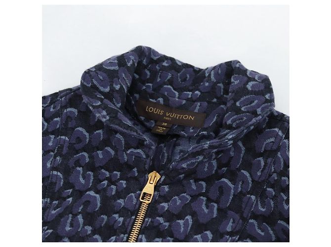LOUIS VUITTON Camicia One Piece Denim Blu Navy LV Auth 137475M - vista 5