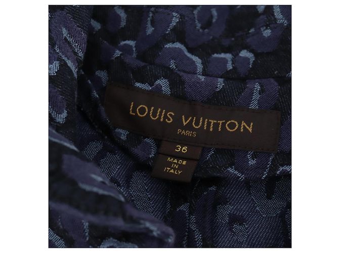 LOUIS VUITTON Camicia One Piece Denim Blu Navy LV Auth 137475M - vista 6