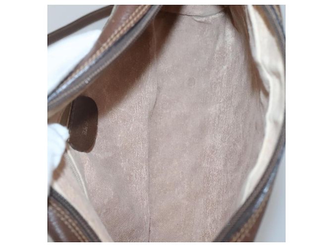 Borsa Sherry Line GG Supreme Web di GUCCI in PVC Beige e Oro 001 56 6472 Auth ep10466 D'oro - vista 10