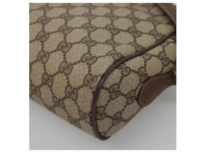 Borsa Sherry Line GG Supreme Web di GUCCI in PVC Beige e Oro 001 56 6472 Auth ep10466 D'oro - vista 16